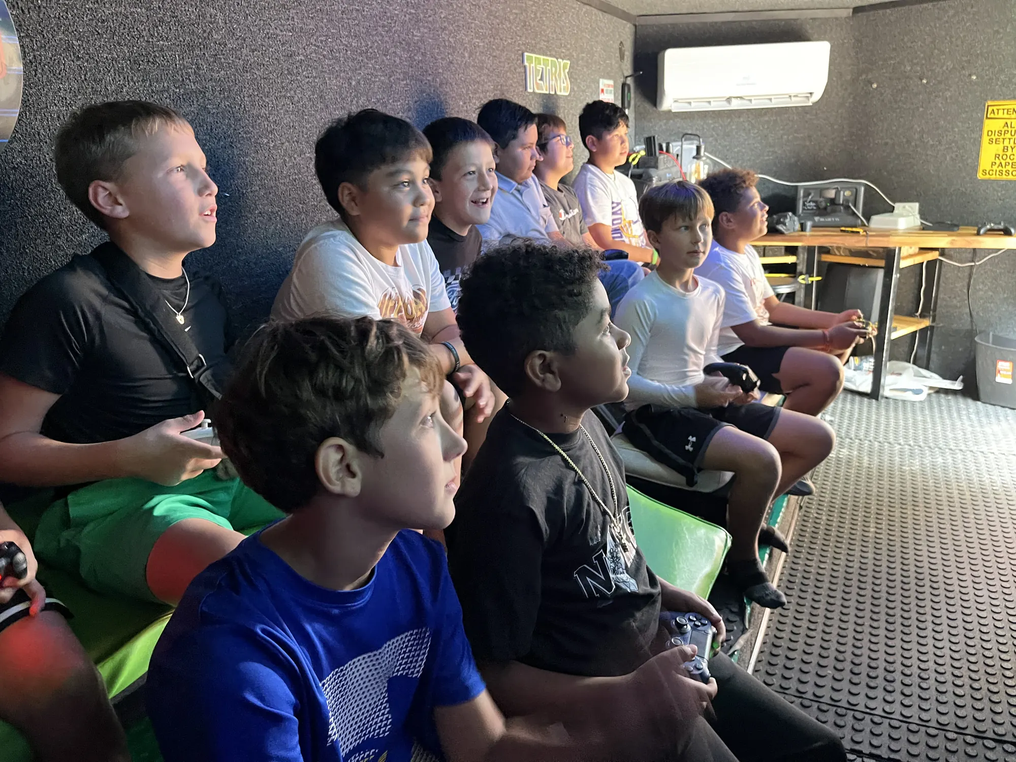 Friends having fun together during a gaming party